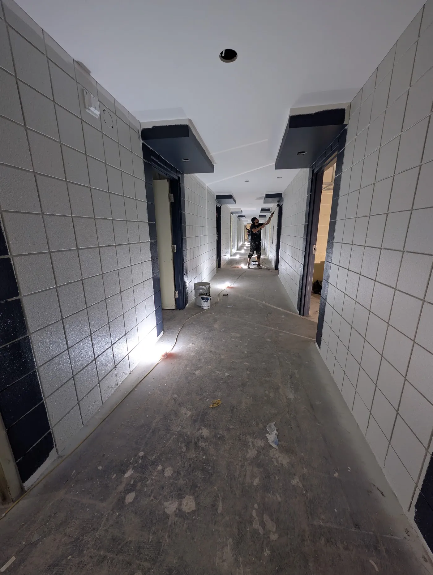 Modern hallway with crisp, clean painted walls