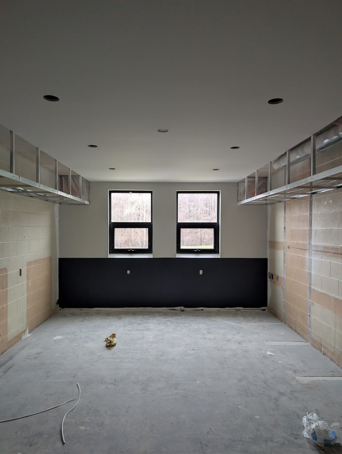Modern interior with a moody accent wall